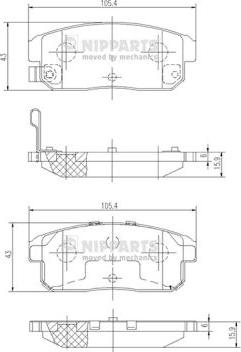 Nipparts J3613018 - Brake Pad Set, disc brake autospares.lv