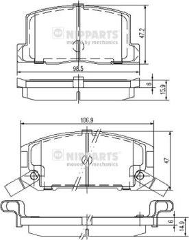 Nipparts J3612004 - Brake Pad Set, disc brake autospares.lv