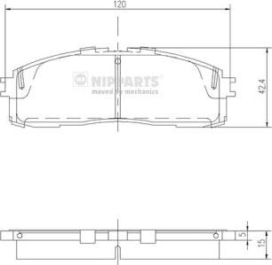 Nipparts J3612006 - Brake Pad Set, disc brake autospares.lv