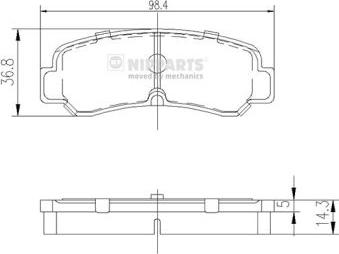 Nipparts J3612007 - Brake Pad Set, disc brake autospares.lv