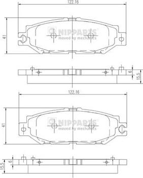 Nipparts J3612014 - Brake Pad Set, disc brake autospares.lv