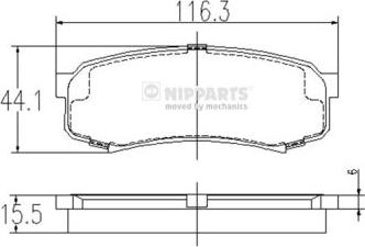 Nipparts J3612010 - Brake Pad Set, disc brake autospares.lv