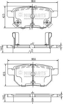 Nipparts J3612034 - Brake Pad Set, disc brake autospares.lv