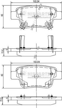 Nipparts J3612030 - Brake Pad Set, disc brake autospares.lv