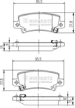 Nipparts J3612025 - Brake Pad Set, disc brake autospares.lv