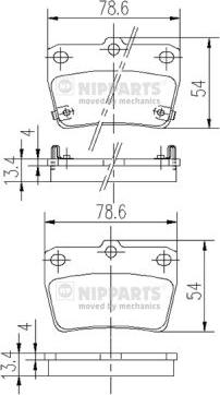 Nipparts J3612020 - Brake Pad Set, disc brake autospares.lv