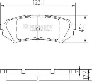 Nipparts J3612022 - Brake Pad Set, disc brake autospares.lv