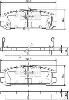 Nipparts J3617001 - Brake Pad Set, disc brake autospares.lv