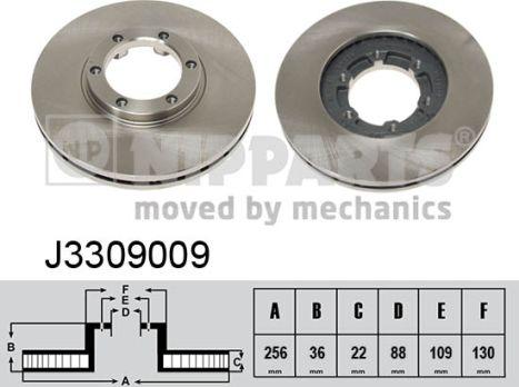 Nipparts J3309009 - Brake Disc autospares.lv