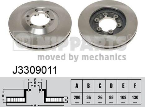 Nipparts J3309011 - Brake Disc autospares.lv