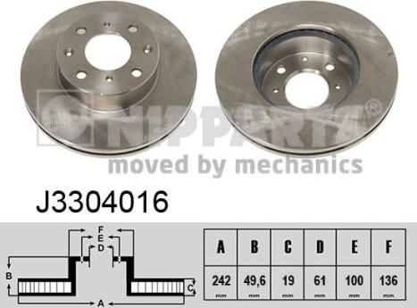 Nipparts J3304016 - Brake Disc autospares.lv