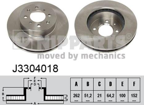 Nipparts J3304018 - Brake Disc autospares.lv