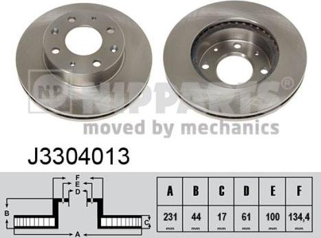 Nipparts J3304013 - Brake Disc autospares.lv