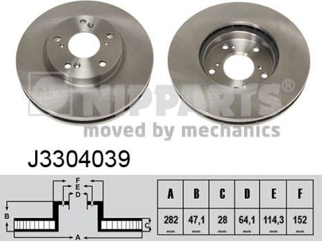 Nipparts J3304039 - Brake Disc autospares.lv