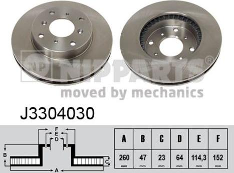 Nipparts J3304030 - Brake Disc autospares.lv