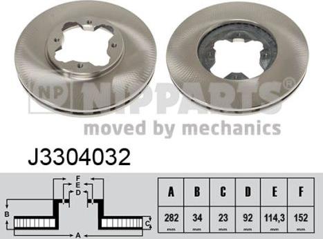 Nipparts J3304032 - Brake Disc autospares.lv