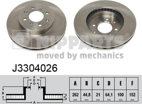 Nipparts J3304026 - Brake Disc autospares.lv