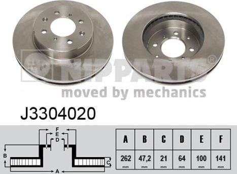 Nipparts J3304020 - Brake Disc autospares.lv