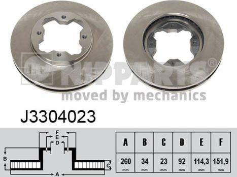 Nipparts J3304023 - Brake Disc autospares.lv