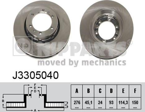 Nipparts J3305040 - Brake Disc autospares.lv