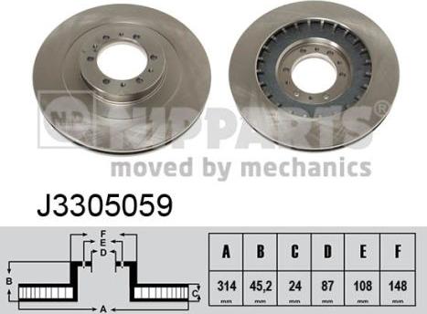 Nipparts J3305059 - Brake Disc autospares.lv