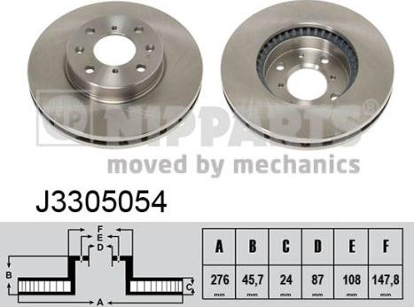 Nipparts J3305054 - Brake Disc autospares.lv