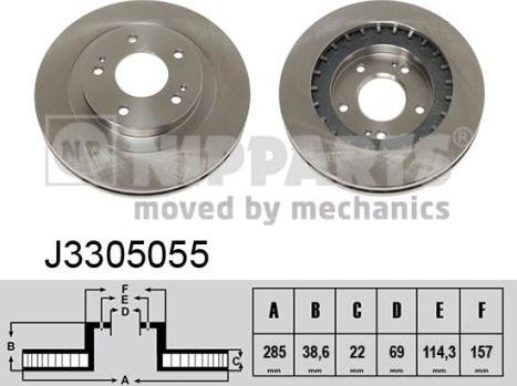 Nipparts J3305055 - Brake Disc autospares.lv