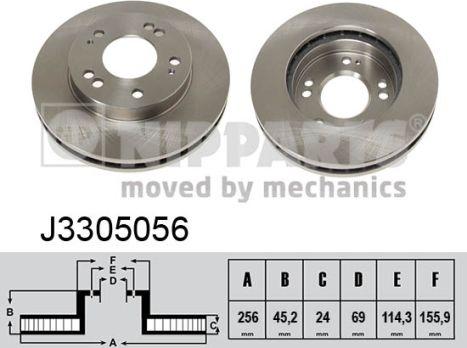 Nipparts J3305056 - Brake Disc autospares.lv