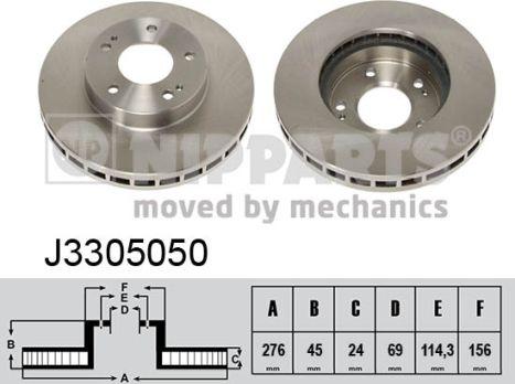 Nipparts J3305050 - Brake Disc autospares.lv