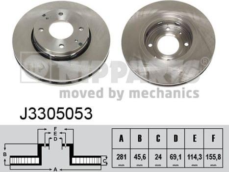 Nipparts J3305053 - Brake Disc autospares.lv