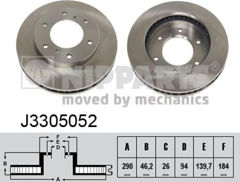 Nipparts J3305052 - Brake Disc autospares.lv