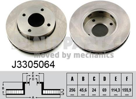 Nipparts J3305064 - Brake Disc autospares.lv