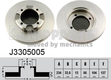 Nipparts J3305005 - Brake Disc autospares.lv