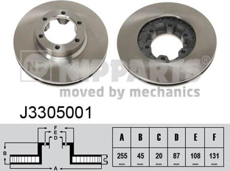 Nipparts J3305001 - Brake Disc autospares.lv