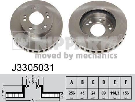 Nipparts J3305031 - Brake Disc autospares.lv