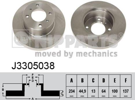 Nipparts J3305038 - Brake Disc autospares.lv