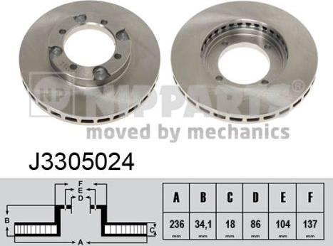 Nipparts J3305024 - Brake Disc autospares.lv