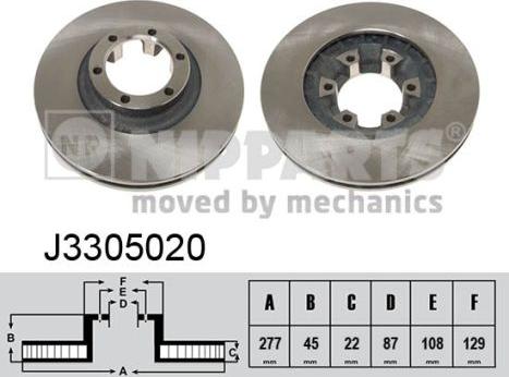 Nipparts J3305020 - Brake Disc autospares.lv