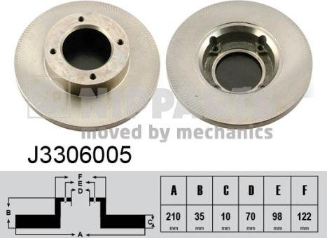 Nipparts J3306005 - Brake Disc autospares.lv