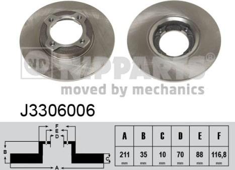 Nipparts J3306006 - Brake Disc autospares.lv