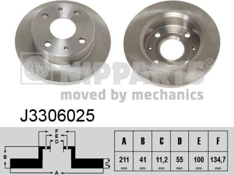 Nipparts J3306025 - Brake Disc autospares.lv