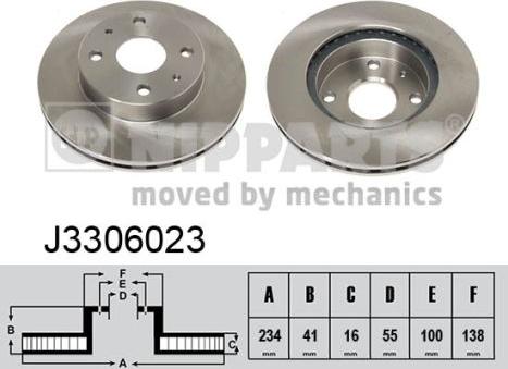 Nipparts J3306023 - Brake Disc autospares.lv