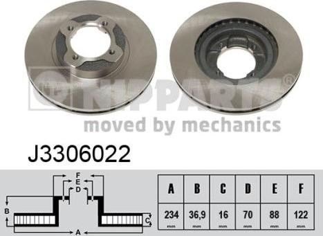 Nipparts J3306022 - Brake Disc autospares.lv