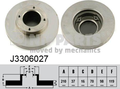 Nipparts J3306027 - Brake Disc autospares.lv