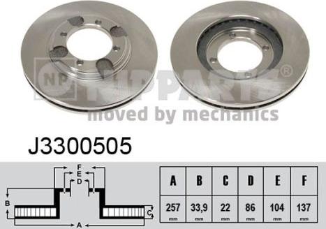 Nipparts J3300505 - Brake Disc autospares.lv