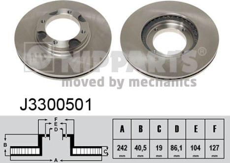 Nipparts J3300501 - Brake Disc autospares.lv