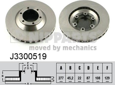 Nipparts J3300519 - Brake Disc autospares.lv