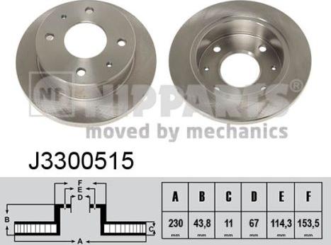 Nipparts J3300515 - Brake Disc autospares.lv