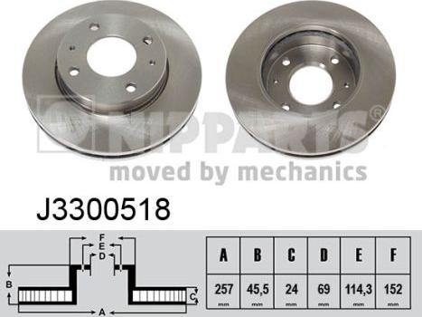 Nipparts J3300518 - Brake Disc autospares.lv