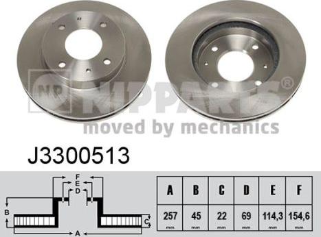 Nipparts J3300513 - Brake Disc autospares.lv